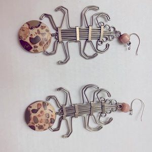Authentic sterling silver stone earrings from Cuzco - Peru
